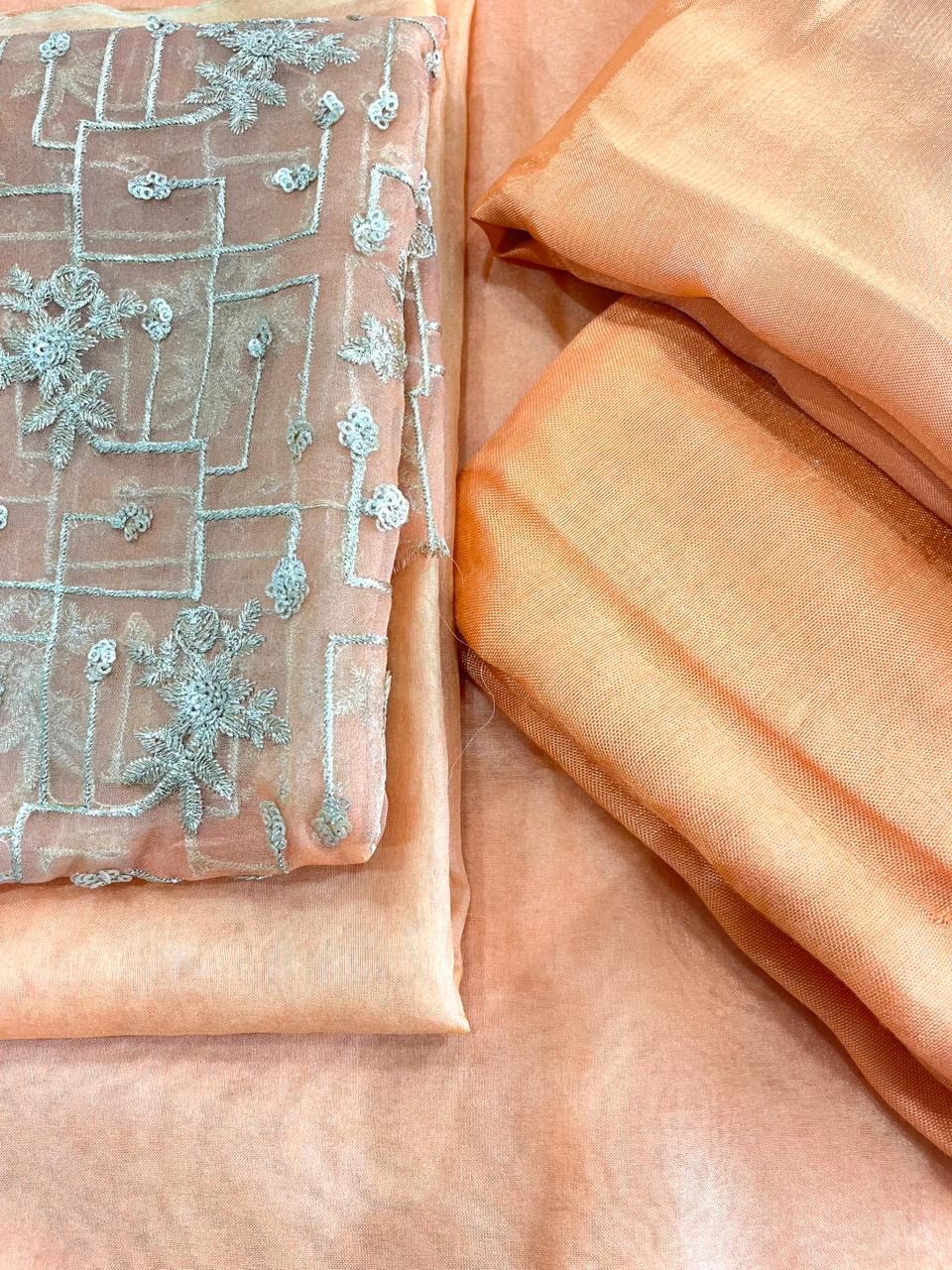 Light Orange Organza Suit