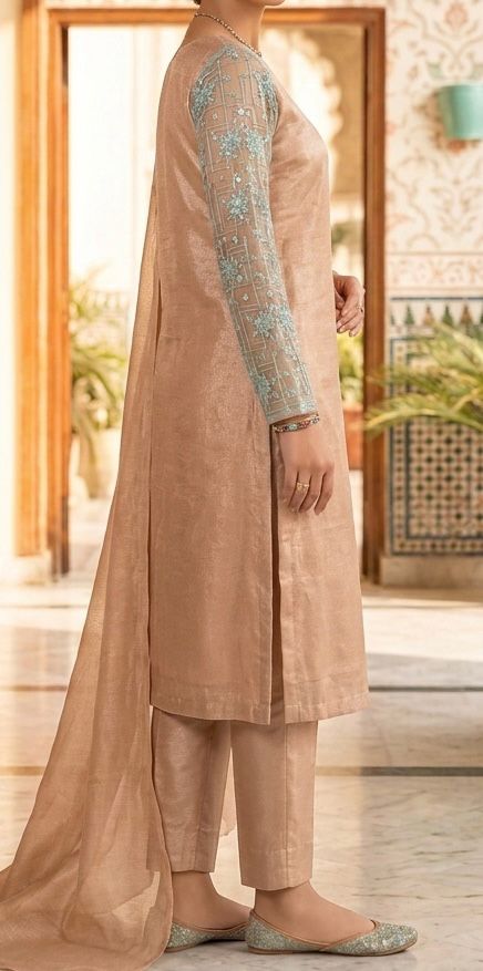 Light Orange Organza Suit